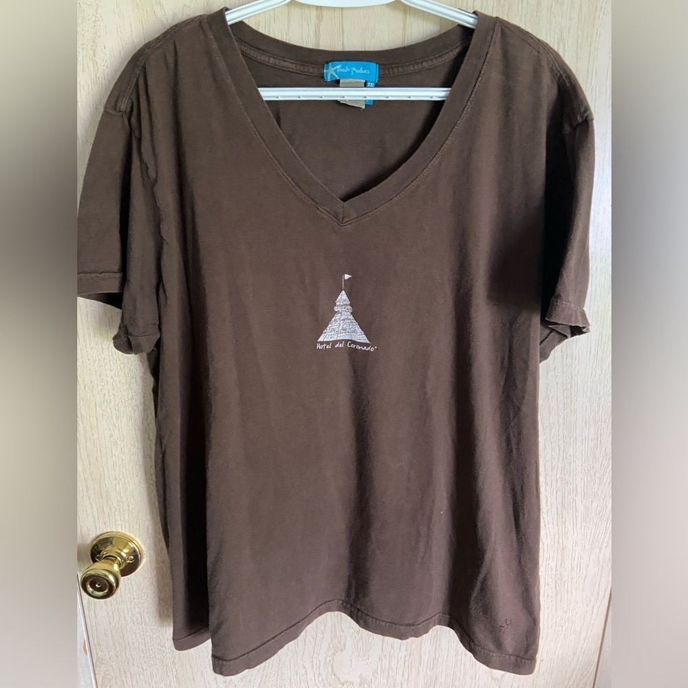 Fresh Produce Hotel Del Coronado Hotel Short Sleeve Top Sz XXL
